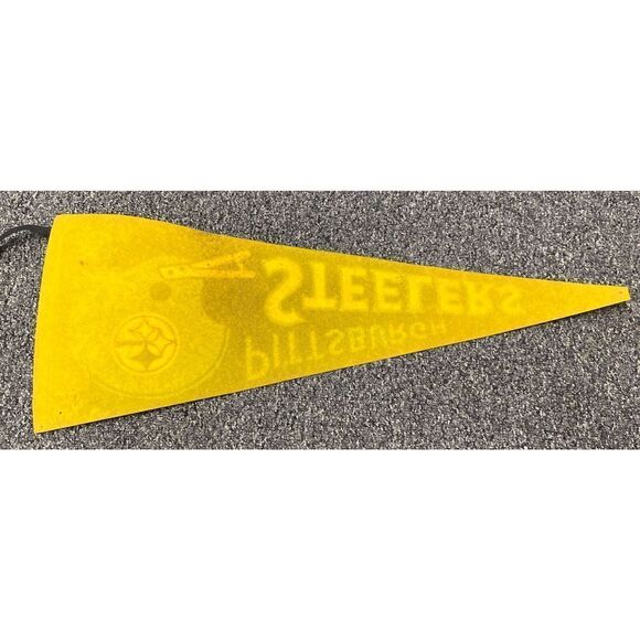Vintage Pittsburgh Steelers Felt Wall Pendant flag Mancave 29” x 12” - Picture 4 of 4